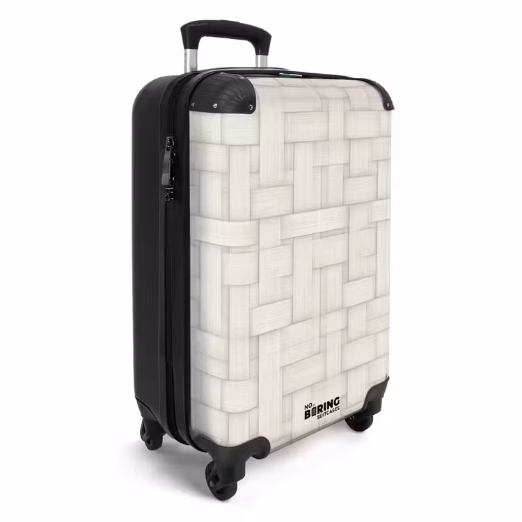 Suitcase - Wicker - Stripes - Beige — 2