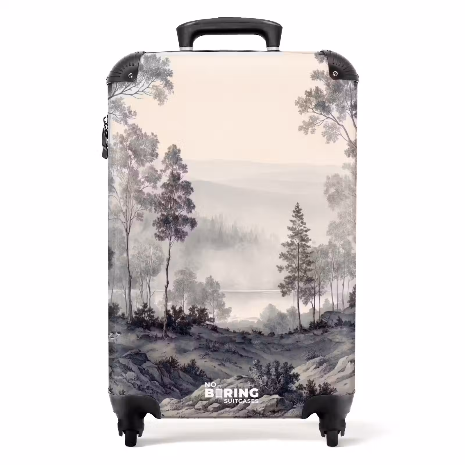 Suitcase - Foggy - Mountain landscape - Illustration — 1