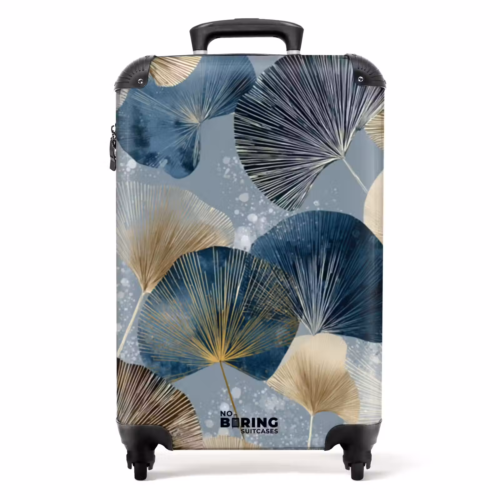 Suitcase - Leaves - Abstract - Gold - Blue — 1