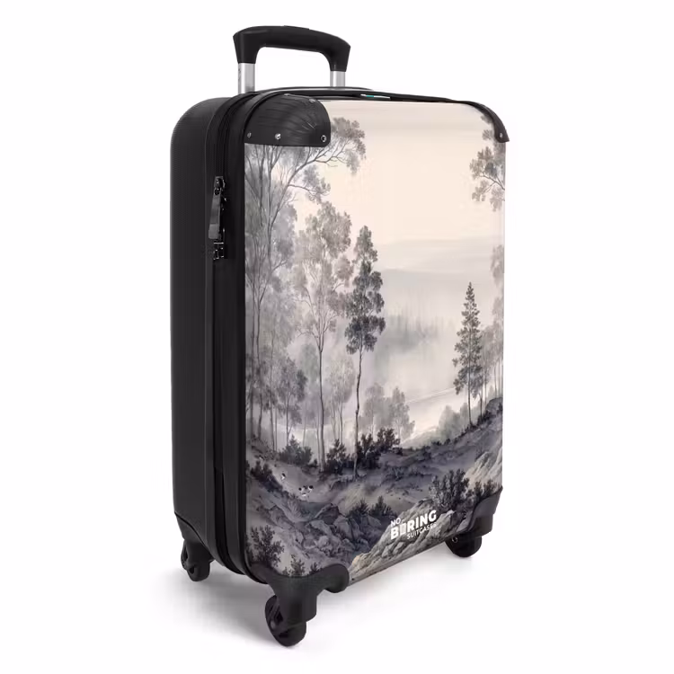 Suitcase - Foggy - Mountain landscape - Illustration — 2