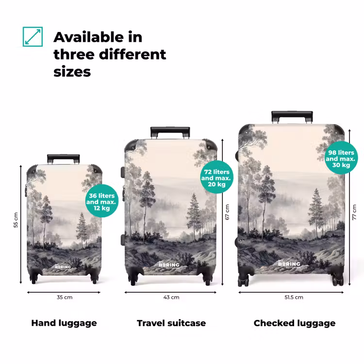 Suitcase - Foggy - Mountain landscape - Illustration — 3