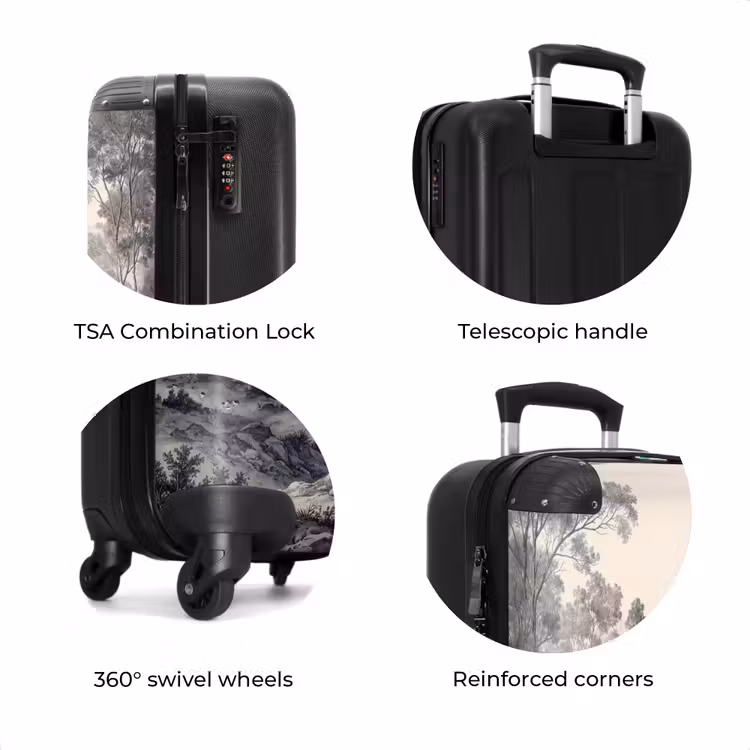 Suitcase - Foggy - Mountain landscape - Illustration — 8
