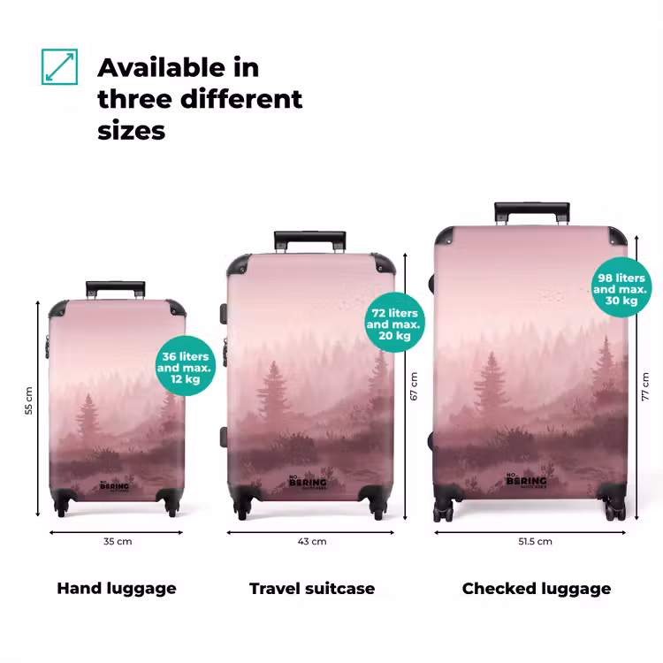Suitcase - Landscape - Misty - Pink — 3