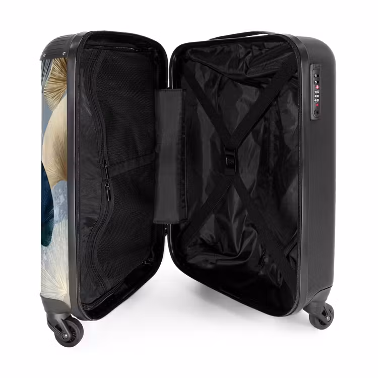 Suitcase - Leaves - Abstract - Gold - Blue — 5