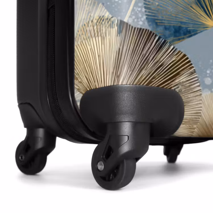Suitcase - Leaves - Abstract - Gold - Blue — 7