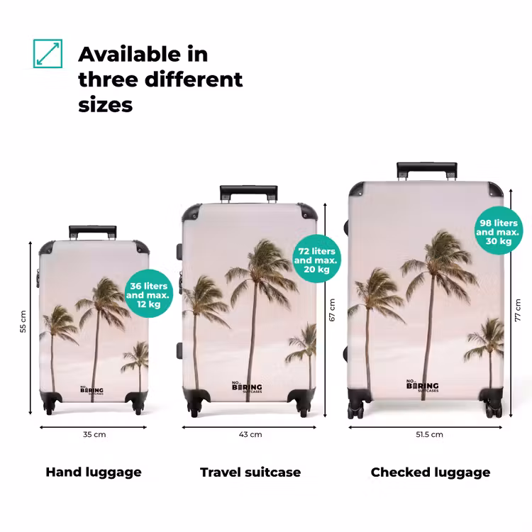 Suitcase - Palm trees - Sunset - Pink — 3
