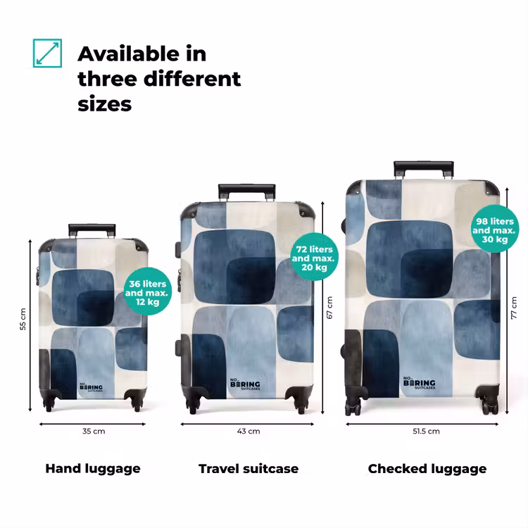 Suitcase - Pattern - Blue - Squares — 3