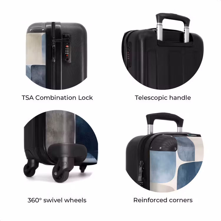 Suitcase - Pattern - Blue - Squares — 8