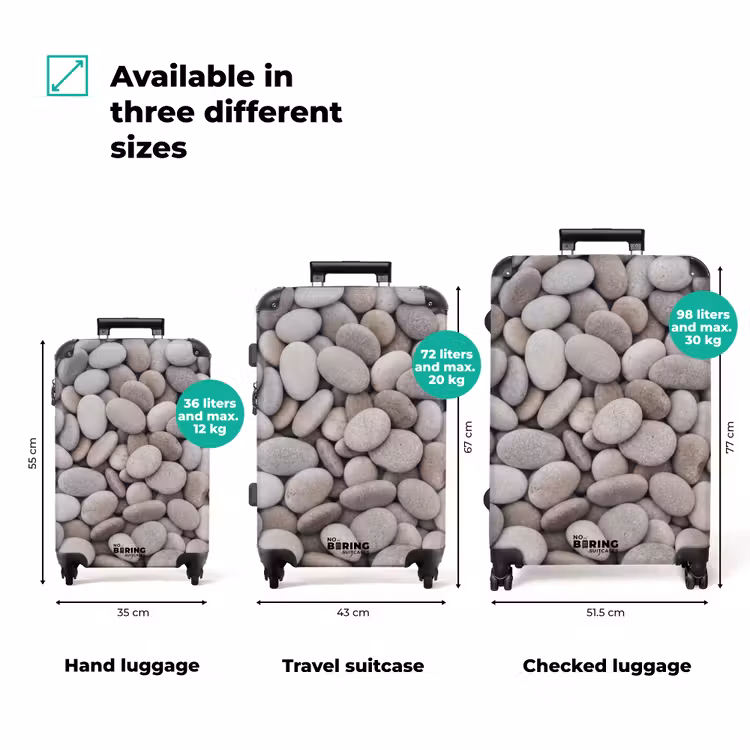 Suitcase - Pebbles - Stones - Gray — 3