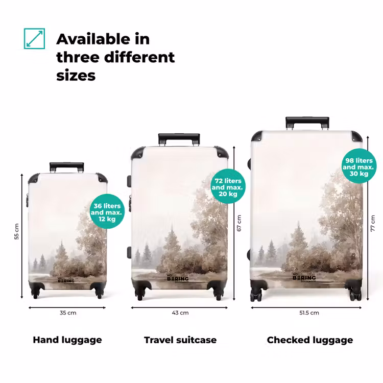 Suitcase - River landscape - Minimalist - Earth tones — 3