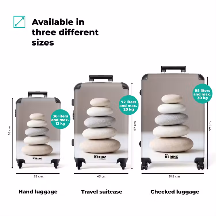 Suitcase - Stacked - Stones - Gray — 3