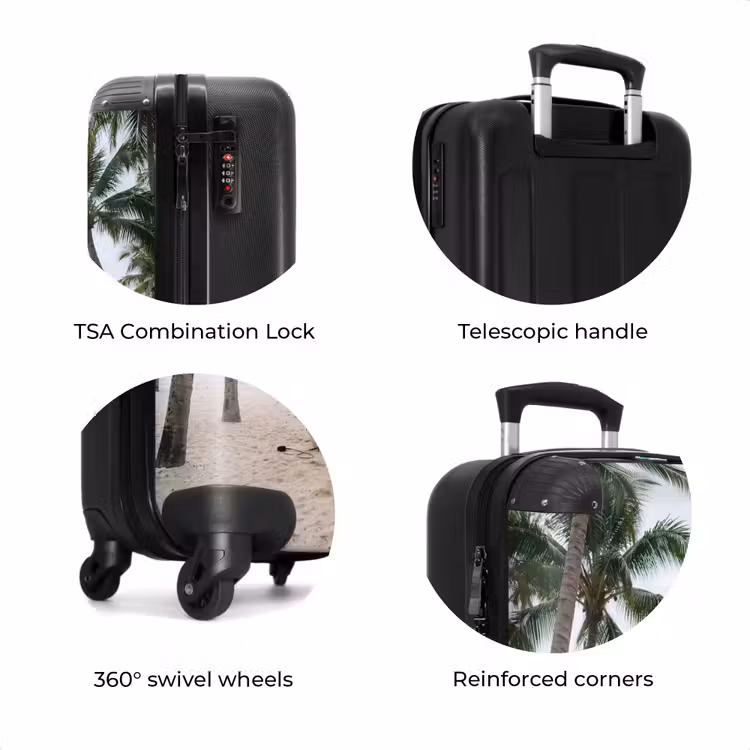 Suitcase - Surfboard - Palm trees - Colorful — 8