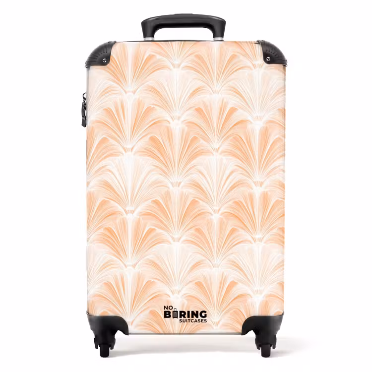 Suitcase - Fan - Pattern - Peach — 1