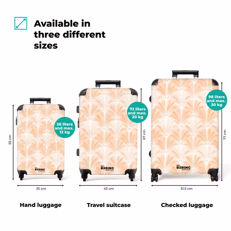 Suitcase - Fan - Pattern - Peach — 3