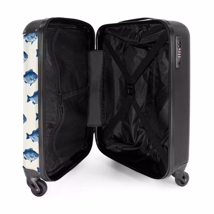 Suitcase - Fish - Pattern - Blue — 5