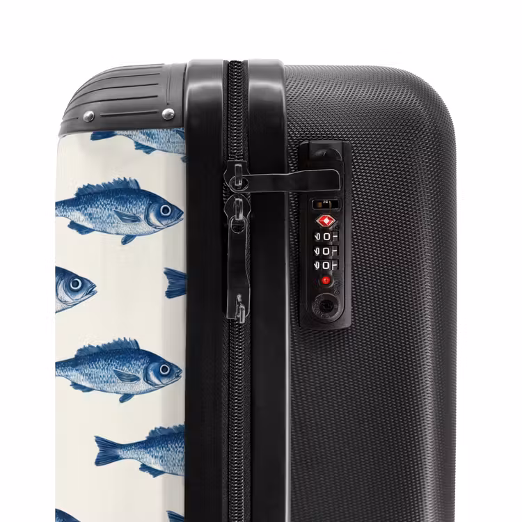 Suitcase - Fish - Pattern - Blue — 6
