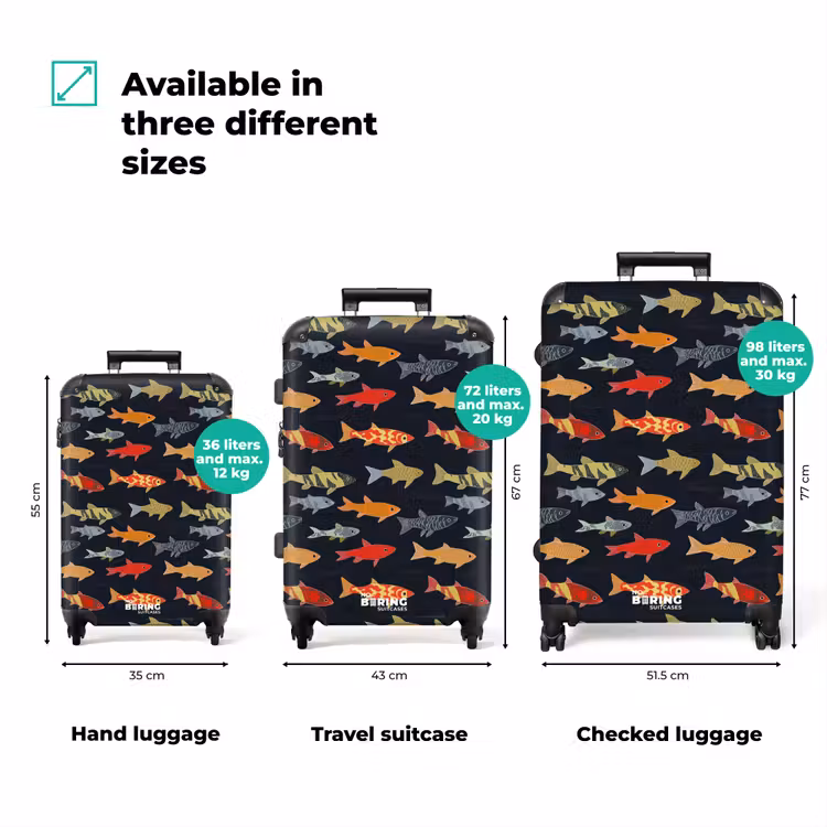 Suitcase - Fish - Pattern - Colorful — 3