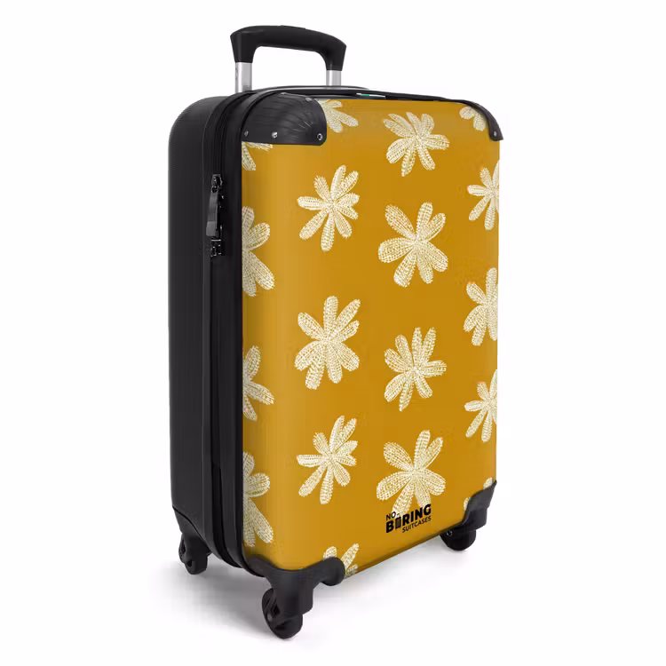 Suitcase - Flower - Playful - Ochre yellow — 2