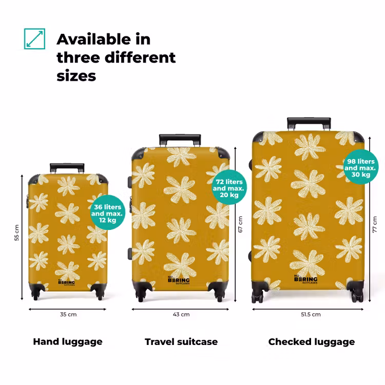 Suitcase - Flower - Playful - Ochre yellow — 3