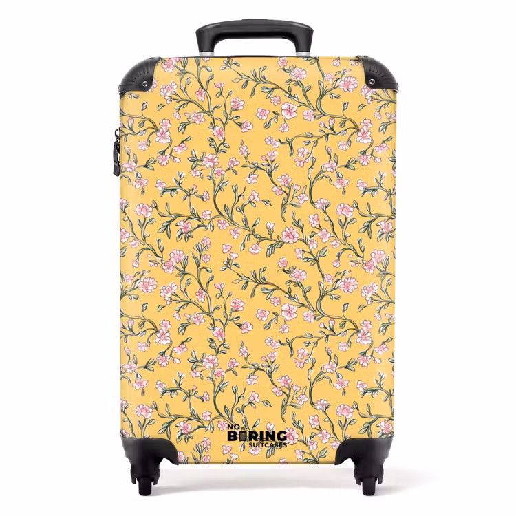 Suitcase - Flowers - Motif - Yellow — 1