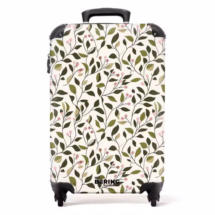 Suitcase - Leaves - Berries - Pink — 1