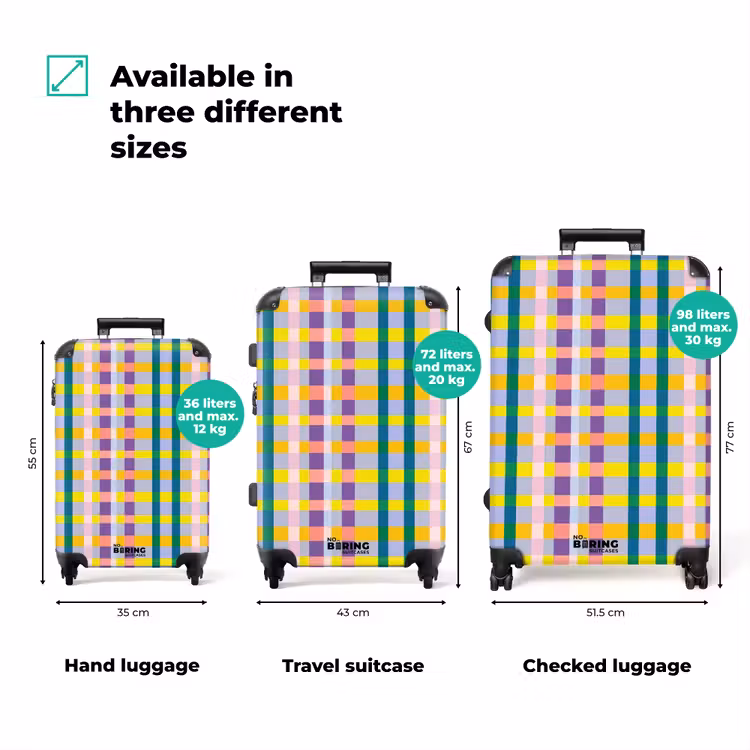 Suitcase - Plaid - Pattern - Colorful — 3