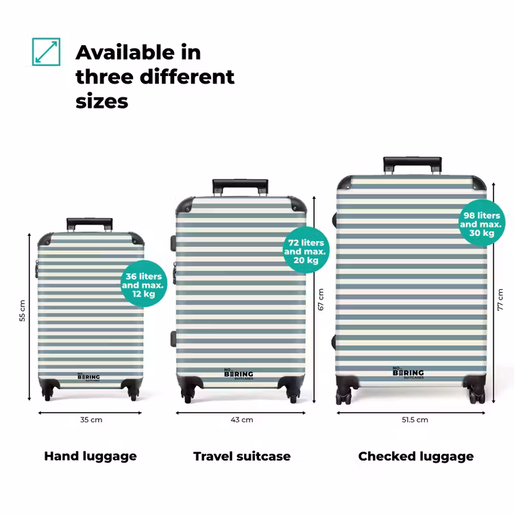 Suitcase - Stripes - Modern - Blue — 3