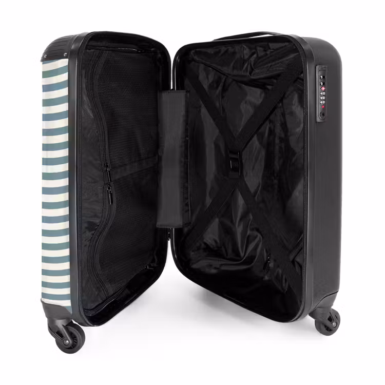 Suitcase - Stripes - Modern - Blue — 5