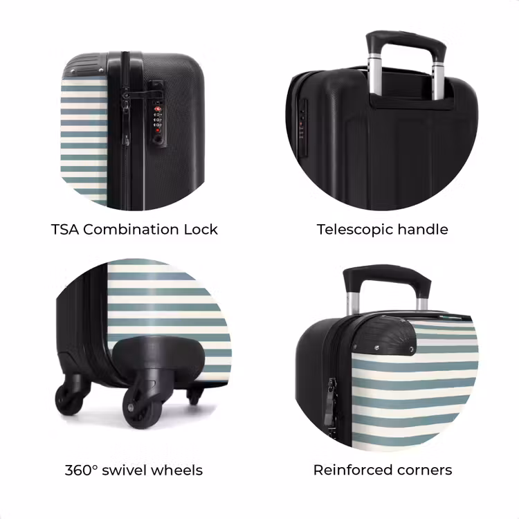 Suitcase - Stripes - Modern - Blue — 8