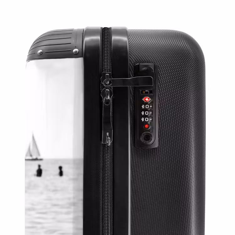 Suitcase - Sun hat - Beach - Black - White — 6