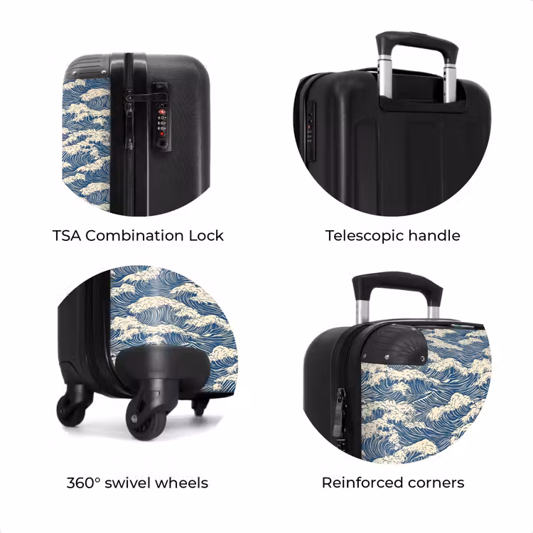 Suitcase - Waves - Rhythmic - Blue — 8