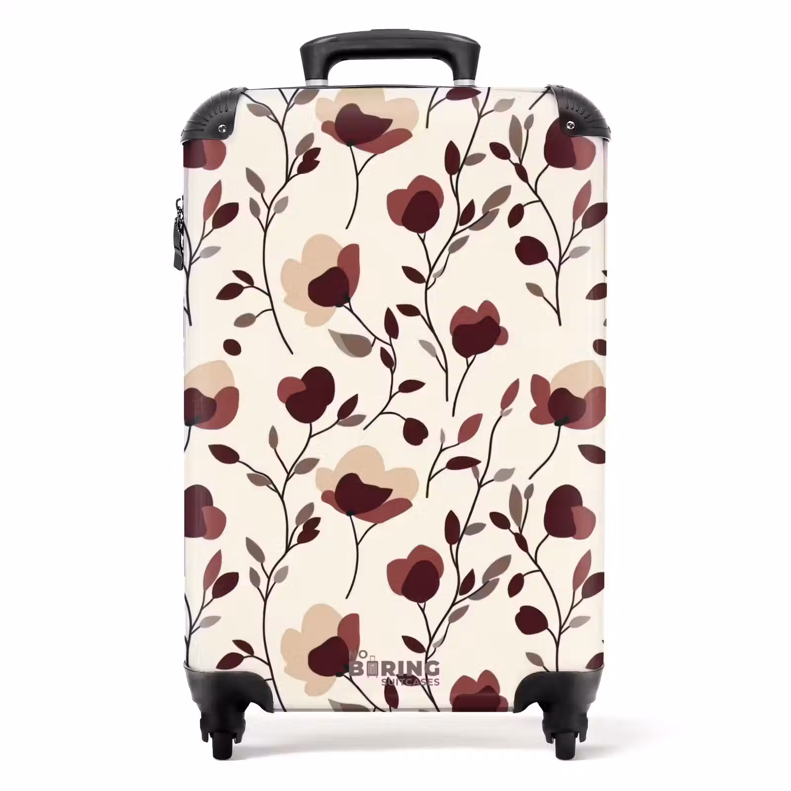 Suitcase - Flowers - Botanical - Bordeaux — 1