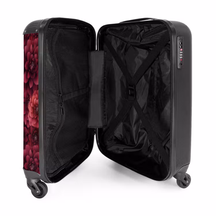 Suitcase - Dahlias - Flowers - Red — 5