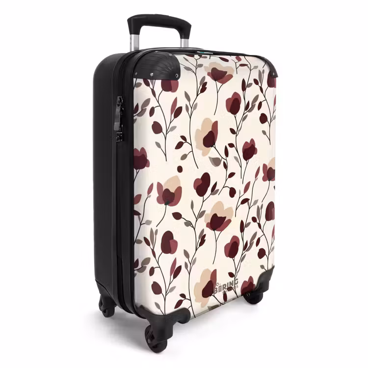 Suitcase - Flowers - Botanical - Bordeaux — 2