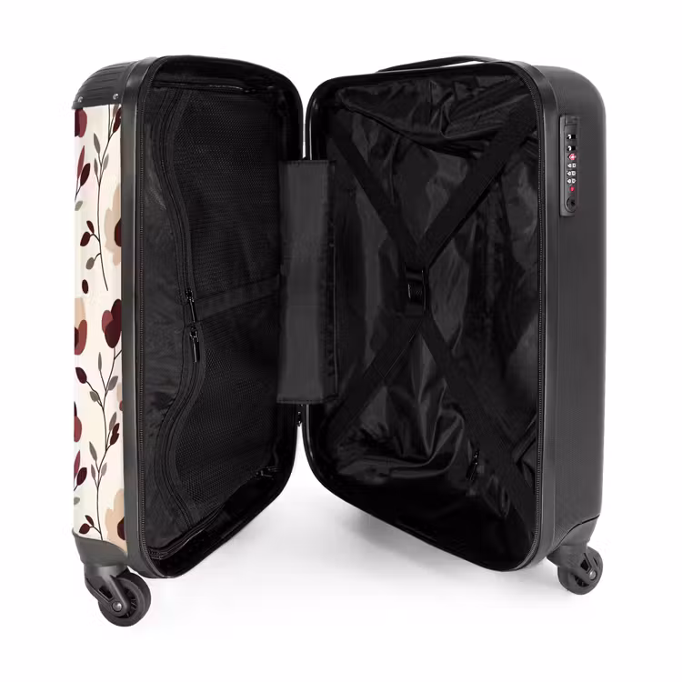 Suitcase - Flowers - Botanical - Bordeaux — 5