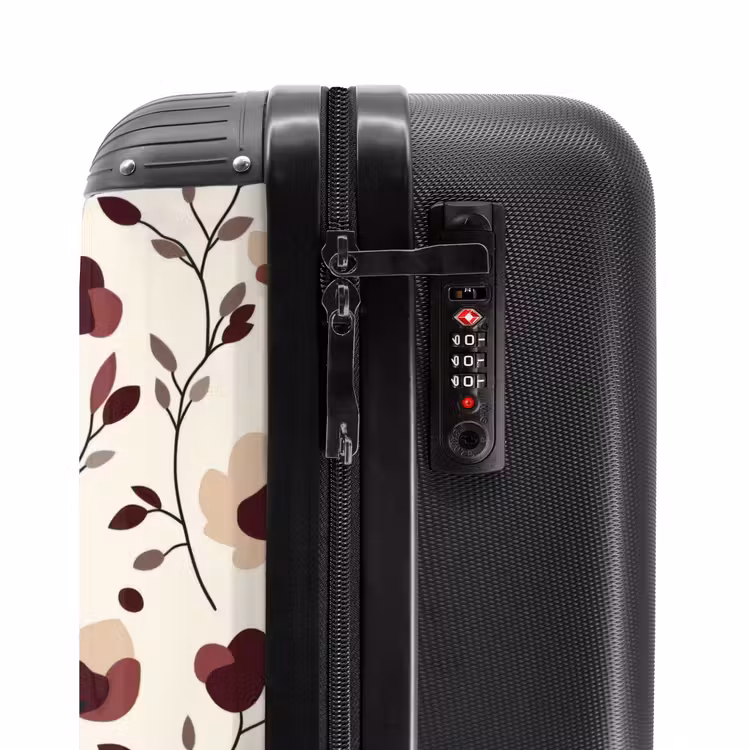 Suitcase - Flowers - Botanical - Bordeaux — 6
