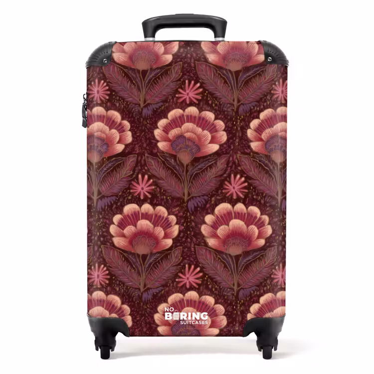 Suitcase - Flowers - Fan - Purple — 1