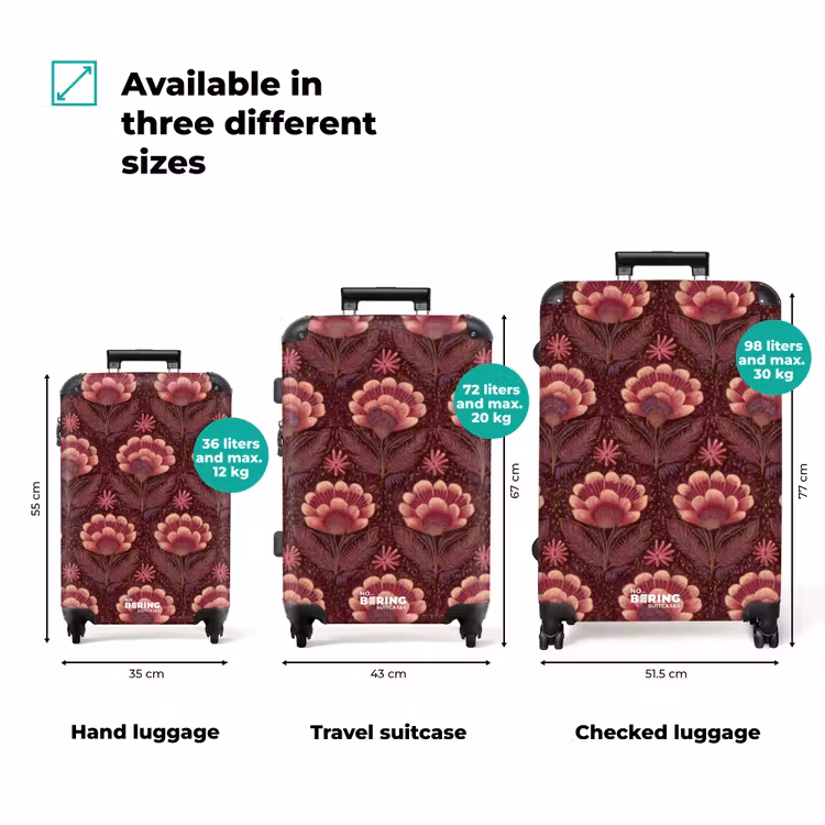 Suitcase - Flowers - Fan - Purple — 3