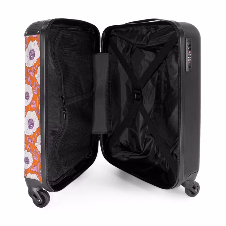Suitcase - Flowers - Graphic - Orange — 5