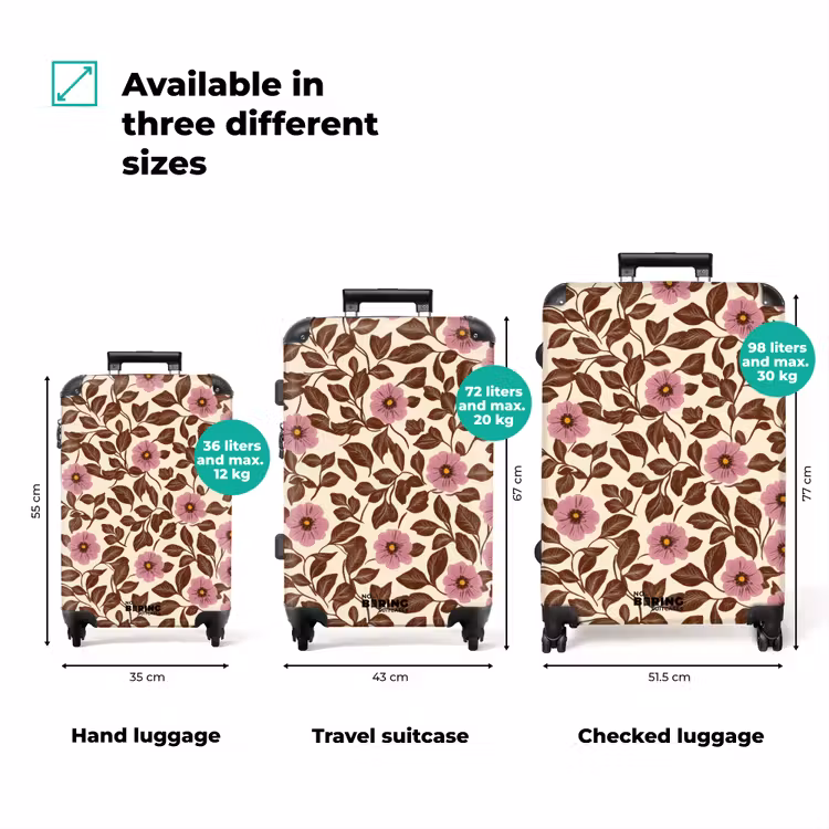 Suitcase - Flowers - Leaves - Colorful — 3