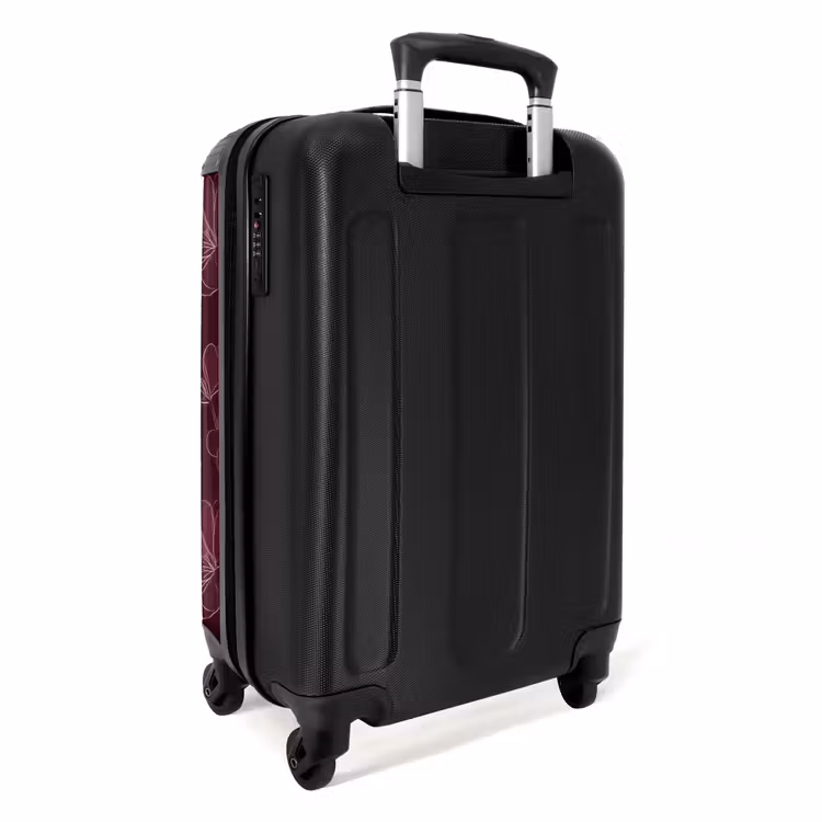Suitcase - Flowers - Pattern - Burgundy — 4