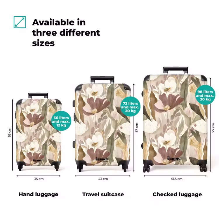 Suitcase - Flowers - Watercolor - Colorful — 3