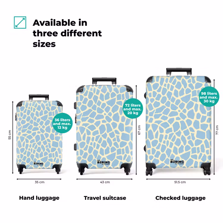 Suitcase - Giraffe - Modern - Blue — 3