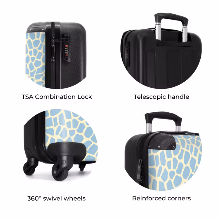 Suitcase - Giraffe - Modern - Blue — 8