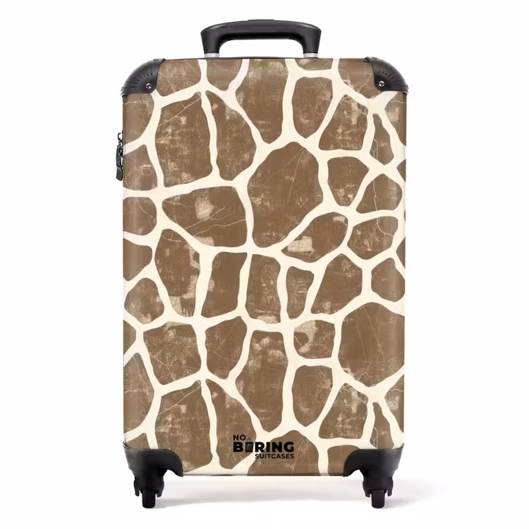 Suitcase - Giraffe - Pattern - Beige - Brown — 1