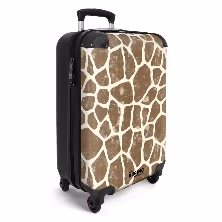 Suitcase - Giraffe - Pattern - Beige - Brown — 2