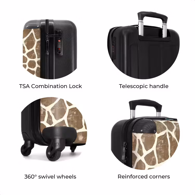 Suitcase - Giraffe - Pattern - Beige - Brown — 8