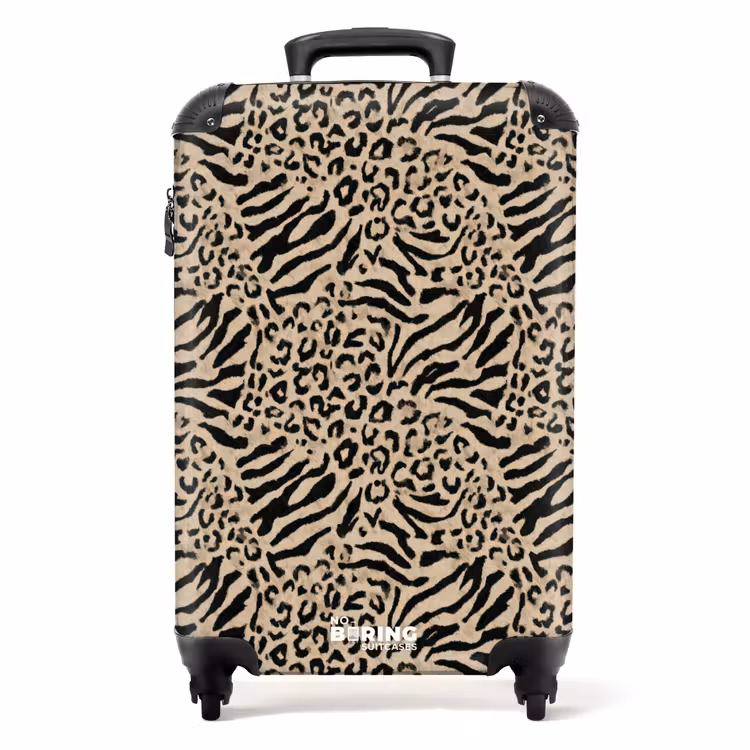 Suitcase - Giraffe - Zebra - Motif - Brown — 1