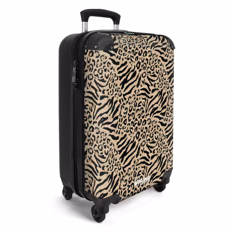Suitcase - Giraffe - Zebra - Motif - Brown — 2