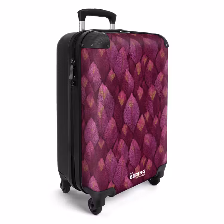 Suitcase - Leaves - Pattern - Burgundy — 2